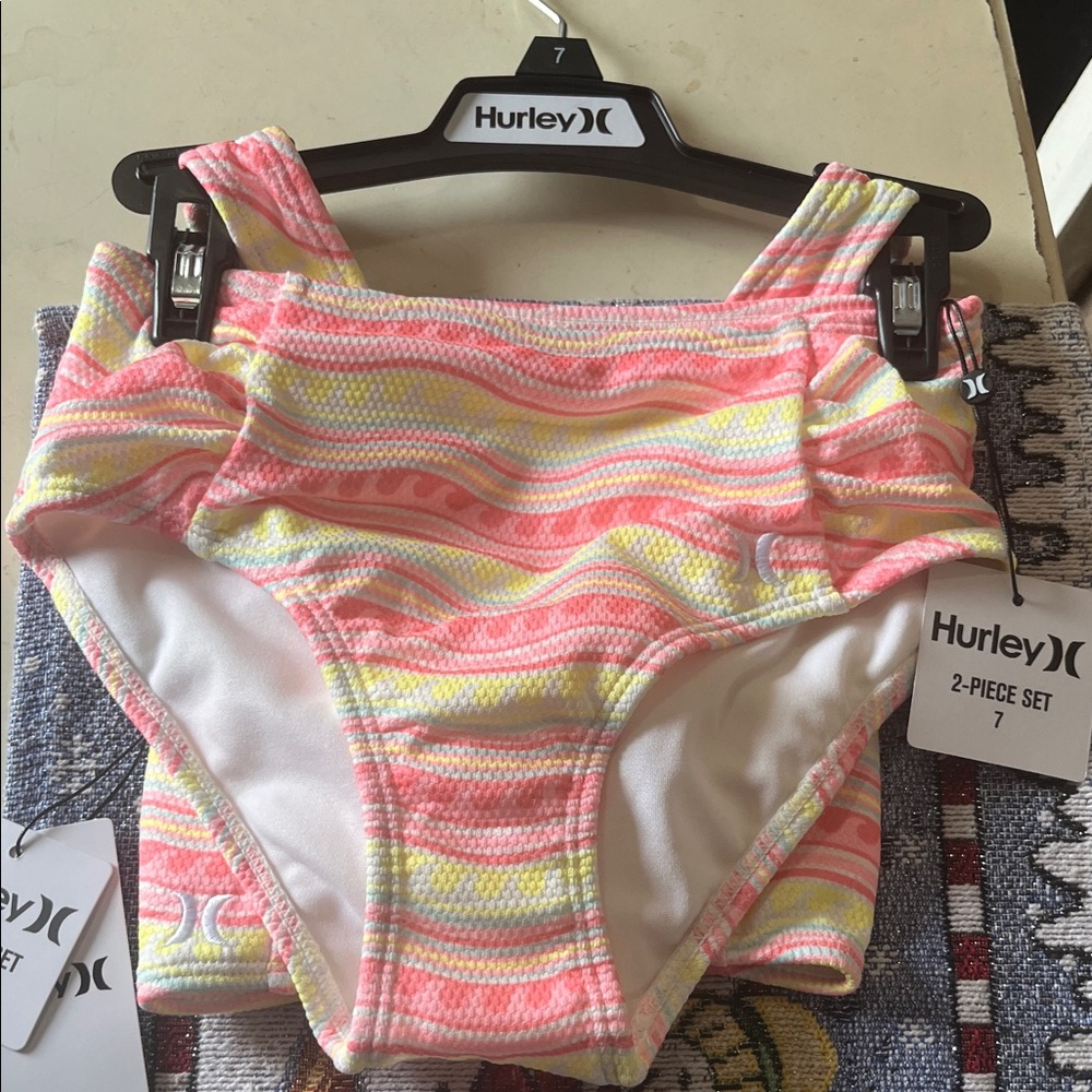 Hurley Kids Bikini - Pink and Yellow Stripes
